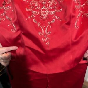 Elegant Red Embroidered Top